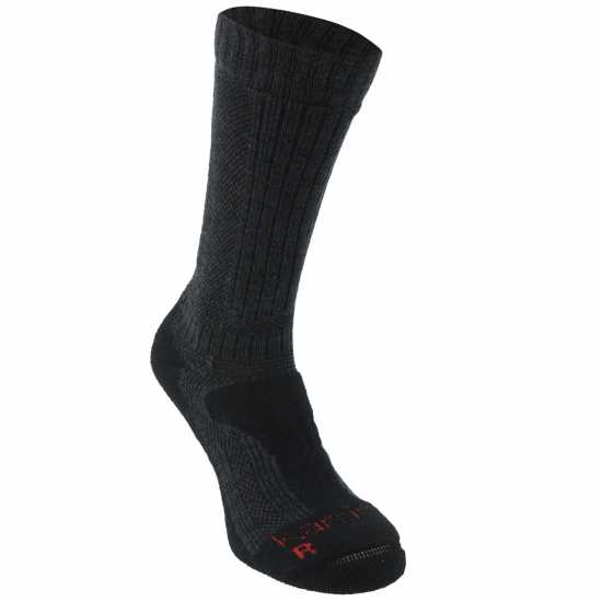 Мъжки Дебели Вълнени Чорапи Мерино Вълна Karrimor Merino Fibre Midweight Walking Socks Mens Угъл/Черен Мъжки чорапи