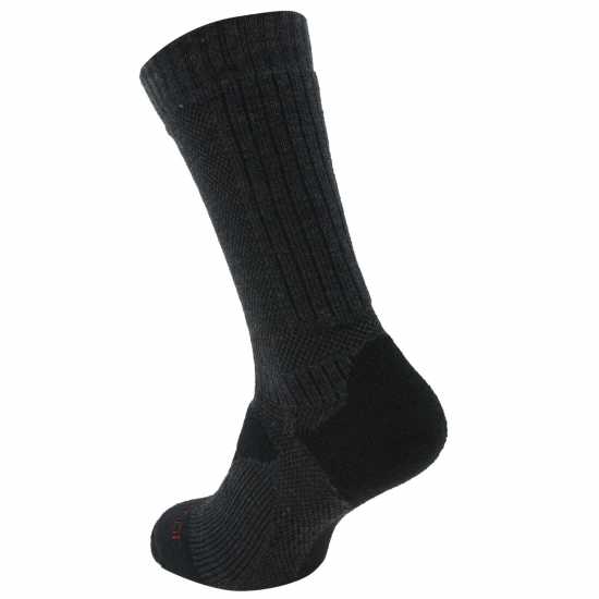 Мъжки Дебели Вълнени Чорапи Мерино Вълна Karrimor Merino Fibre Midweight Walking Socks Mens Charcoal/Black Мъжки чорапи