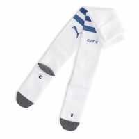 Puma Team Mcfc Striped Socks Replica Football Sock Mens Puma White 