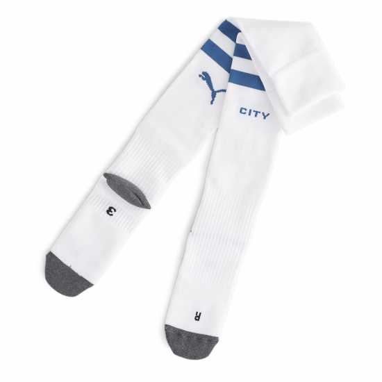 Puma Team Mcfc Striped Socks Replica Football Sock Mens Puma White 