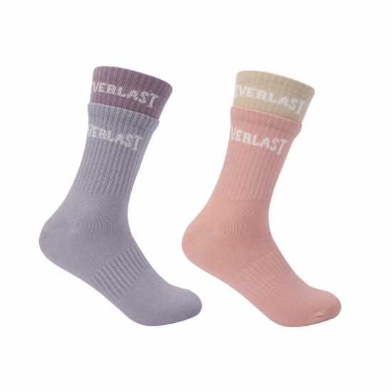 Дамски чорапи Everlast 2-Pack Ribbed Crew Socks Womens Everlast 2-Pack Ribbed Crew Socks Womens Дамски чорапи