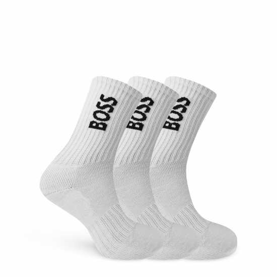 Мъжки чорапи Hugo Boss Boss 3-Pack Crew Sock Mens Бяло 100 Hugo Boss Boss 3-Pack Crew Sock Mens Бяло 100 Мъжки чорапи