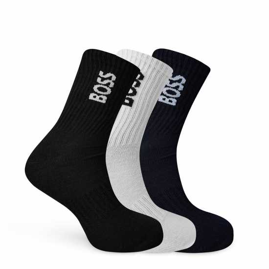 Boss 3Pk Crew Sock Sn00 Blk/Wht/Nvy 960 Мъжки чорапи