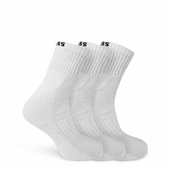Boss 3Pk Quartersock Sn00 White 100 Мъжки чорапи