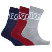 Lyle And Scott 3 Pack Of Logo Sport Socks  