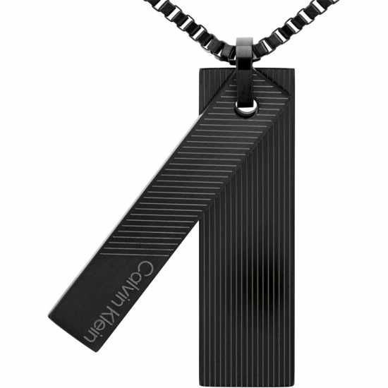 Calvin Klein Mens  Black Ip Dog Tag Necklace  Подаръци и играчки