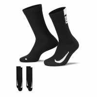 Nike Multiplier Crew Running Socks 2 Pack Unisex Adults Black Мъжки чорапи
