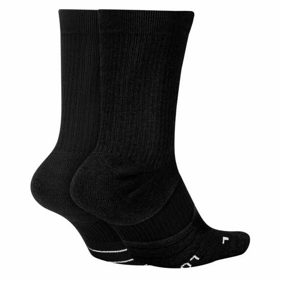 Nike Multiplier Crew Running Socks 2 Pack Unisex Adults Black Мъжки чорапи