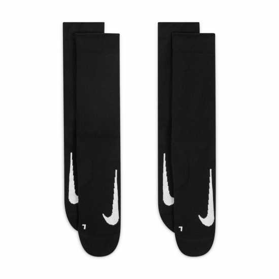Nike Multiplier Crew Running Socks 2 Pack Unisex Adults Черно Мъжки чорапи
