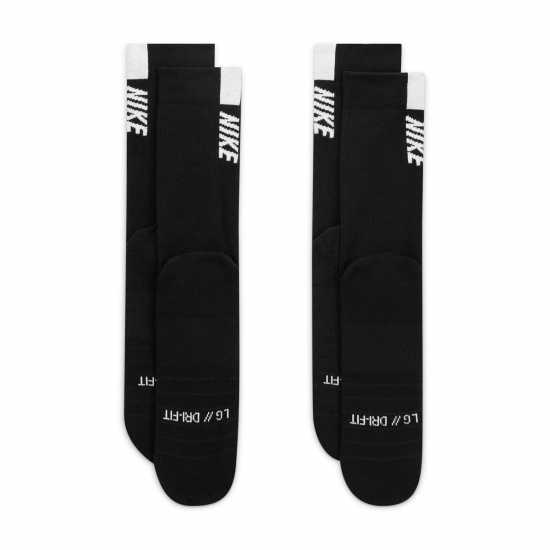 Nike Multiplier Crew Running Socks 2 Pack Unisex Adults Черно Мъжки чорапи