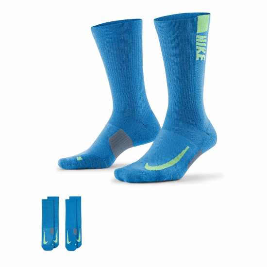 Nike Multiplier Crew Running Socks 2 Pack Unisex Adults Многоцветно Мъжки чорапи