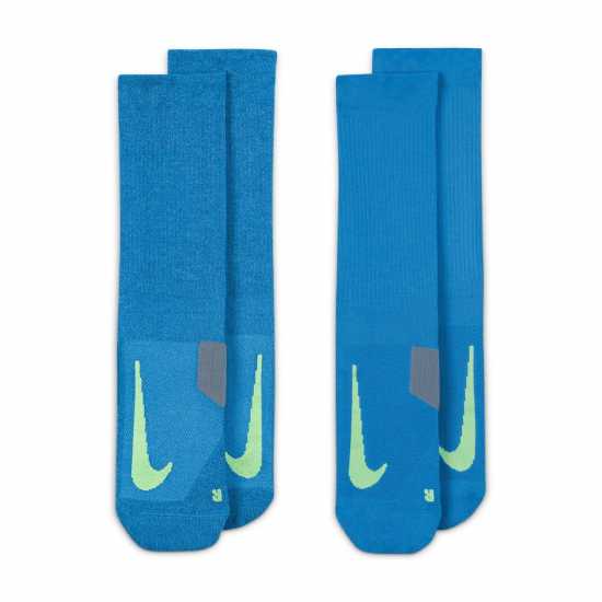 Nike Multiplier Crew Running Socks 2 Pack Unisex Adults Многоцветно Мъжки чорапи