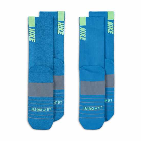 Nike Multiplier Crew Running Socks 2 Pack Unisex Adults Многоцветно Мъжки чорапи