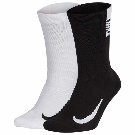 Мъжки чорапи Nike Multiplier Crew Running Socks 2 Pack Unisex Adults БЯЛО/ЧЕРНО Nike Multiplier Crew Running Socks 2 Pack Unisex Adults БЯЛО/ЧЕРНО Мъжки чорапи