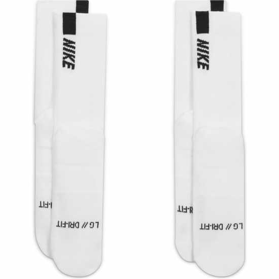 Nike Multiplier Crew Running Socks 2 Pack Unisex Adults White/Black Мъжки чорапи