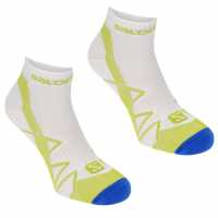 Salomon X Scream 2 Pack Mens Running Socks White/Lime Мъжки чорапи