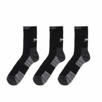 Slazenger Pack Quarter Length Socks Black Мъжки чорапи