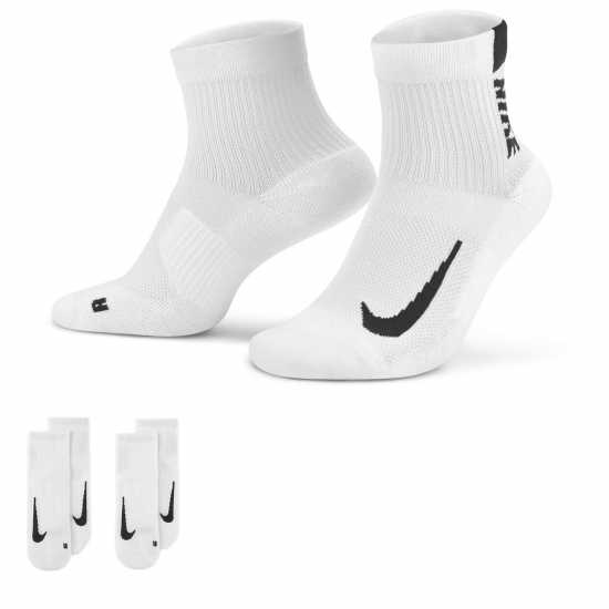 Мъжки чорапи Nike Ankle 2 Pack Running Socks Бяло/Черно Nike Ankle 2 Pack Running Socks Бяло/Черно Мъжки чорапи