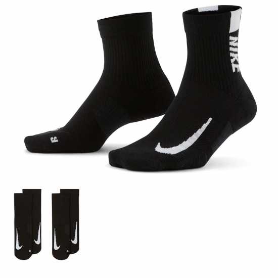 Nike Ankle 2 Pack Running Socks Черно Мъжки чорапи