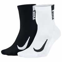 Nike Ankle 2 Pack Running Socks White/Black Мъжки чорапи