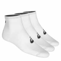Asics Quarter Three Pack Socks Mens White Мъжки чорапи