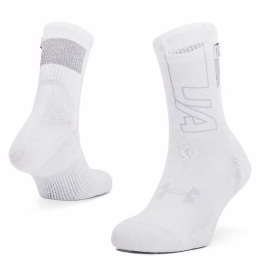Under Armour Run Mid-Crew Socks Adults White - Мъжки чорапи