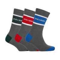 Lyle And Scott 3 Pack Of Design Sport Socks  
