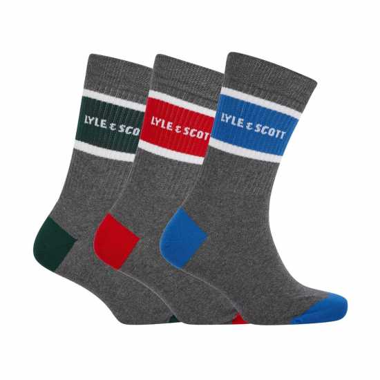 Lyle And Scott 3 Pack Of Design Sport Socks  