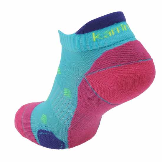 2 Чифта Дамски Спортни Чорапи Karrimor 2 Pack Running Socks Ladies Търкоаз/Фукс Дамски чорапи