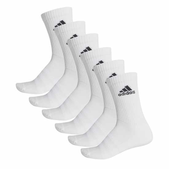 Adidas 6 Чифта Чорапи Cushioned Crew Socks 6 Pack Womens White Дамски чорапи