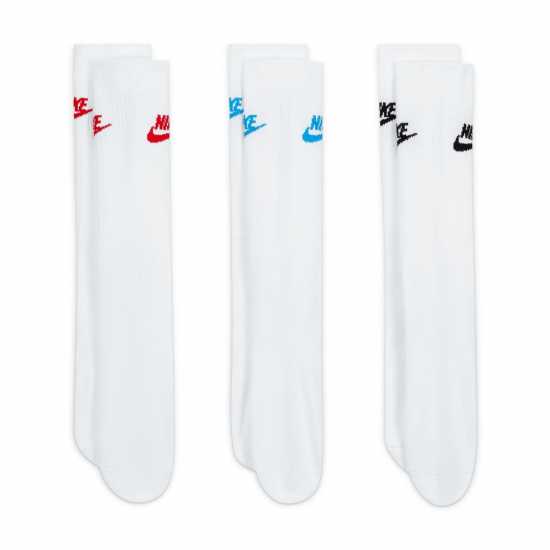 Nike 3 Pack Of Essential Crew Socks White/Blue Мъжки чорапи