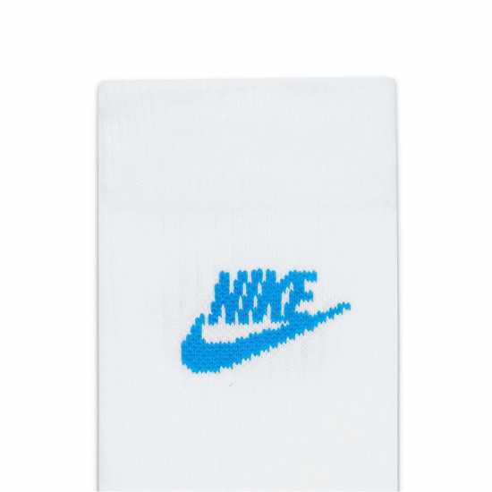 Nike 3 Pack Of Essential Crew Socks White/Blue - Мъжки чорапи