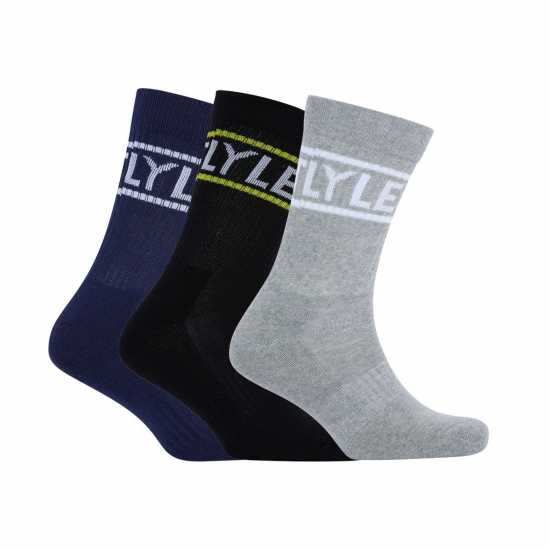 Lyle And Scott 3 Pack Of Logo Sport Socks  