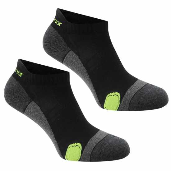 Мъжки Чорапи За Бягане Karrimor 2 Pack Running Socks Mens Черно/Флуо Мъжки чорапи