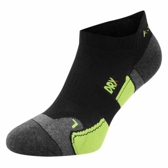 Мъжки Чорапи За Бягане Karrimor 2 Pack Running Socks Mens Черно/Флуо Мъжки чорапи