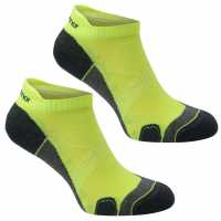 Karrimor Мъжки Чорапи За Бягане 2 Pack Running Socks Mens Fluo Yellow Мъжки чорапи