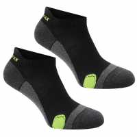 Мъжки Чорапи За Бягане Karrimor 2 Pack Running Socks Mens Черно/Флуо Мъжки чорапи