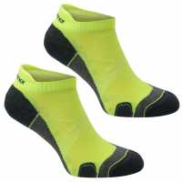 Мъжки Чорапи За Бягане Karrimor 2 Pack Running Socks Mens Флуо Жълто Мъжки чорапи