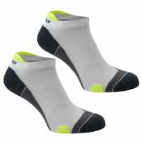 Мъжки Чорапи За Бягане Karrimor 2 Pack Running Socks Mens White/Fluo Мъжки чорапи
