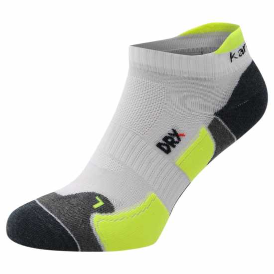 Мъжки Чорапи За Бягане Karrimor 2 Pack Running Socks Mens White/Fluo Мъжки чорапи