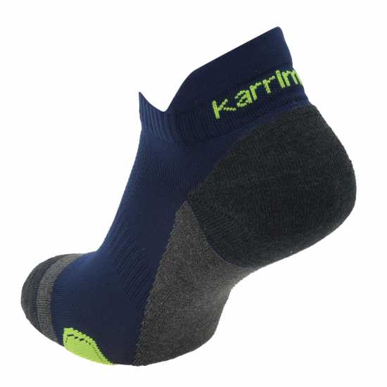 Мъжки Чорапи За Бягане Karrimor 2 Pack Running Socks Mens Navy/FluoYellow Мъжки чорапи