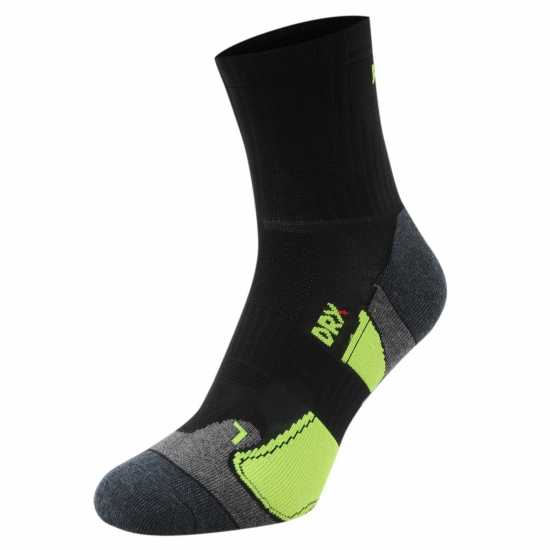 Мъжки Чорапи За Бягане Karrimor Dri Skin 2 Pack Running Socks Mens Black/Fluo Мъжки чорапи