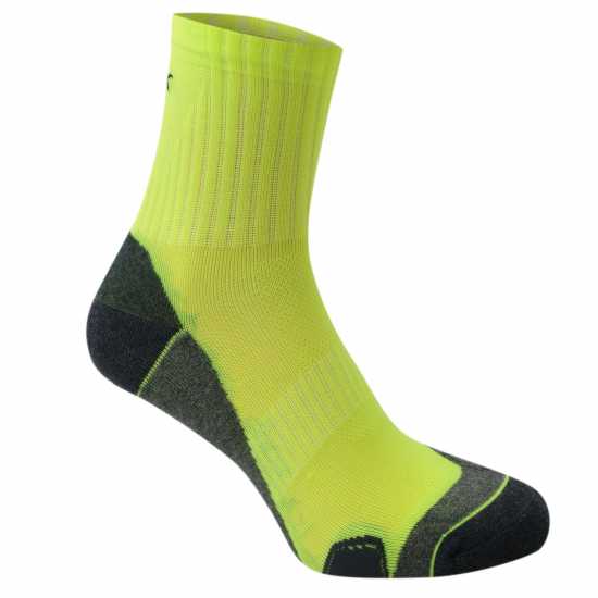 Мъжки Чорапи За Бягане Karrimor Dri Skin 2 Pack Running Socks Mens Fluo Yellow Мъжки чорапи