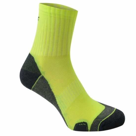 Мъжки Чорапи За Бягане Karrimor Dri Skin 2 Pack Running Socks Mens Флуо Жълто Мъжки чорапи