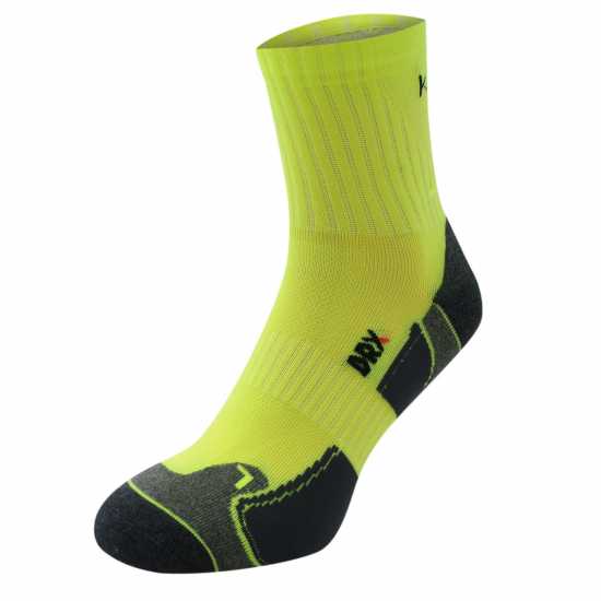Мъжки Чорапи За Бягане Karrimor Dri Skin 2 Pack Running Socks Mens Fluo Yellow Мъжки чорапи