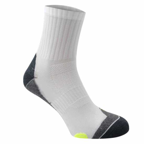 Мъжки Чорапи За Бягане Karrimor Dri Skin 2 Pack Running Socks Mens White/Fluo Мъжки чорапи
