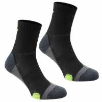 Мъжки Чорапи За Бягане Karrimor Dri Skin 2 Pack Running Socks Mens Black/Fluo Мъжки чорапи