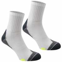 Мъжки Чорапи За Бягане Karrimor Dri Skin 2 Pack Running Socks Mens White/Fluo Мъжки чорапи