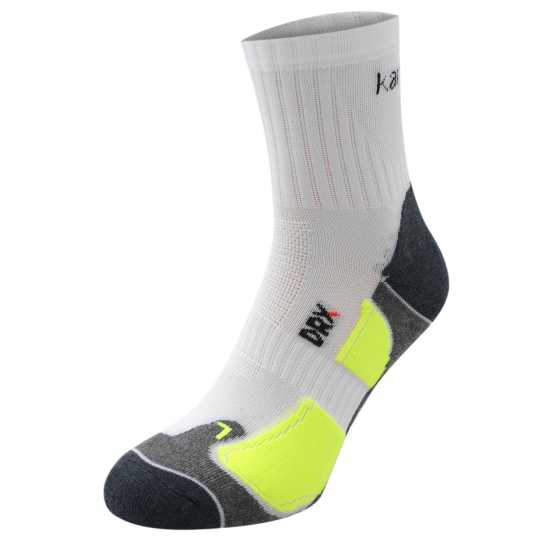 Мъжки Чорапи За Бягане Karrimor Dri Skin 2 Pack Running Socks Mens White/Fluo Мъжки чорапи