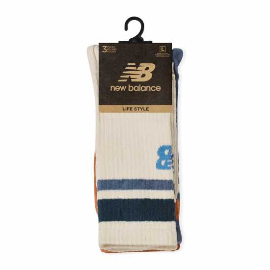 New Balance 3 Pack Striped Crew Socks